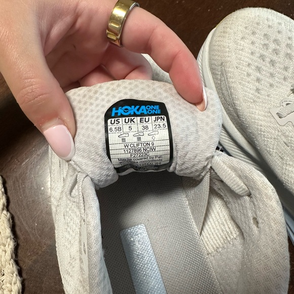 HOKA Clifton 9 White Running Shoes - Picture 7 of 7